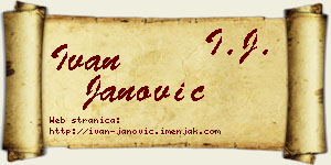 Ivan Janović vizit kartica
